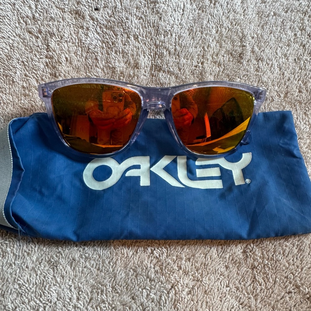 Oakley Frogskin Sunglasses with Orange Iridium Lenses